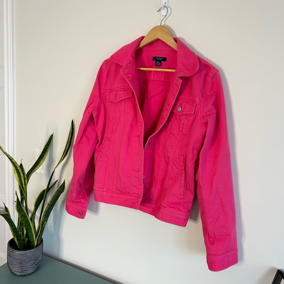 Chaps Pink Denim Jacket, Size Large in EUC - Picture 3 of 15